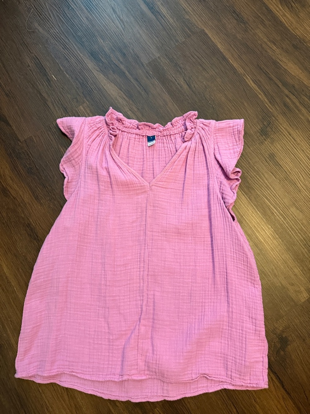 Old Navy Pink Ruffle Sleeve Gauze Top